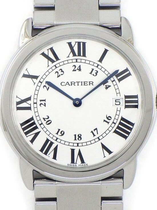 Cartier Watch Rondo Solo Silver Dial Roman Index SS Quartz Analog